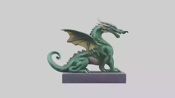 Dragon sitting statue model 3D model