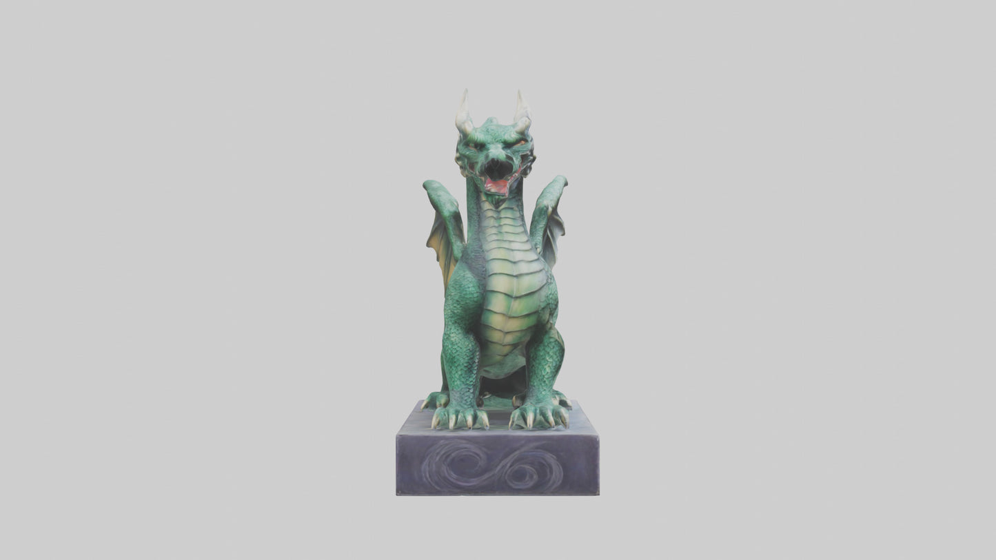Dragon sitting statue model 3D model