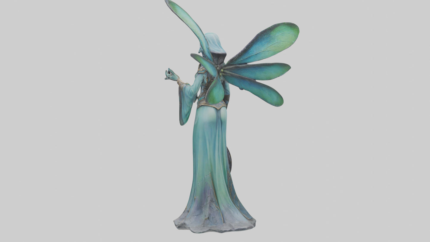 Dragonfly Sorceress statue model VR / AR / low-poly