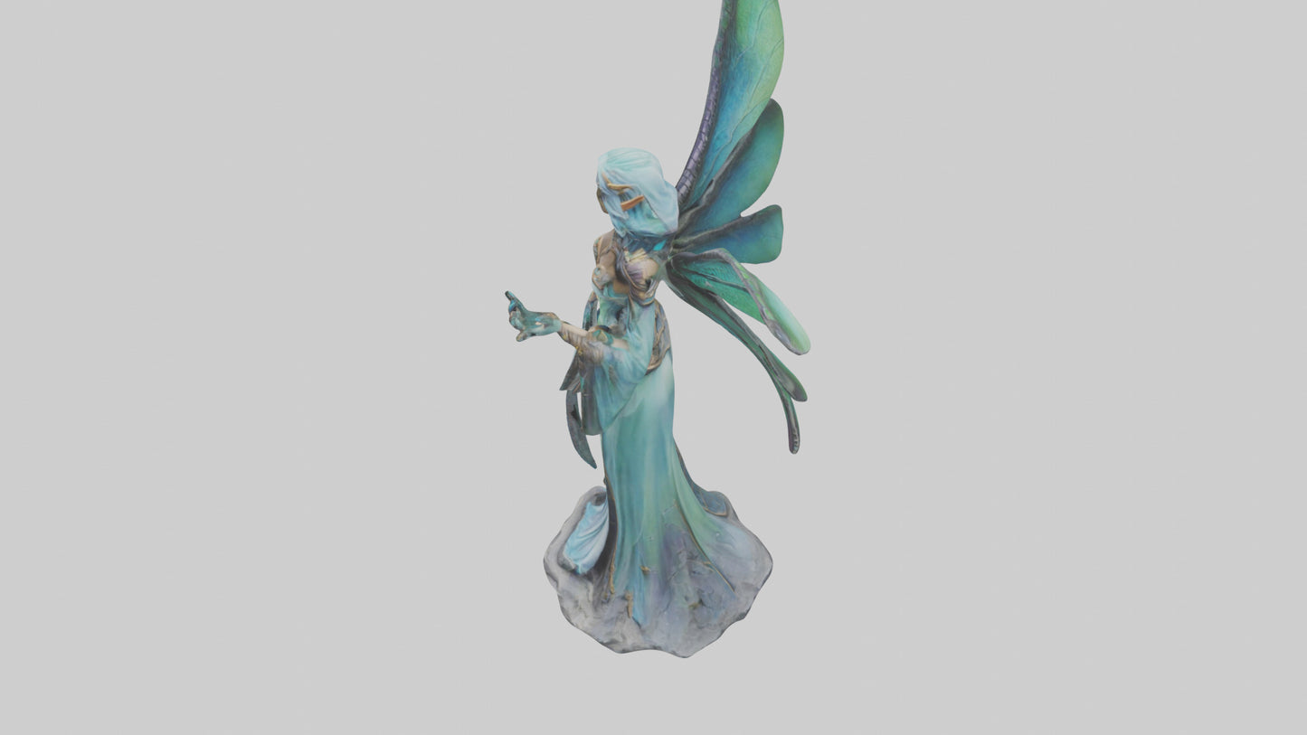 Dragonfly Sorceress statue model VR / AR / low-poly