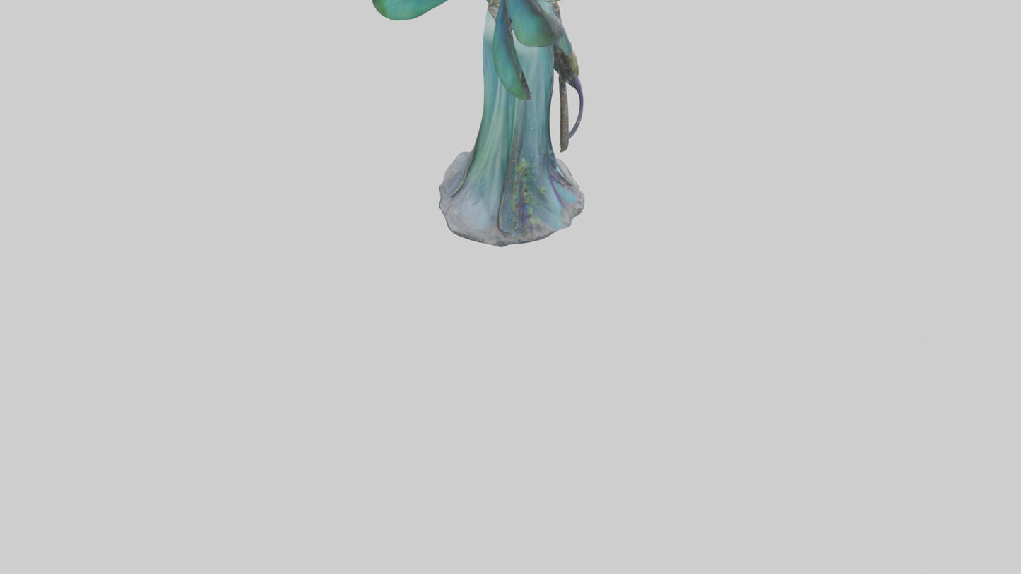 Dragonfly Sorceress statue model VR / AR / low-poly