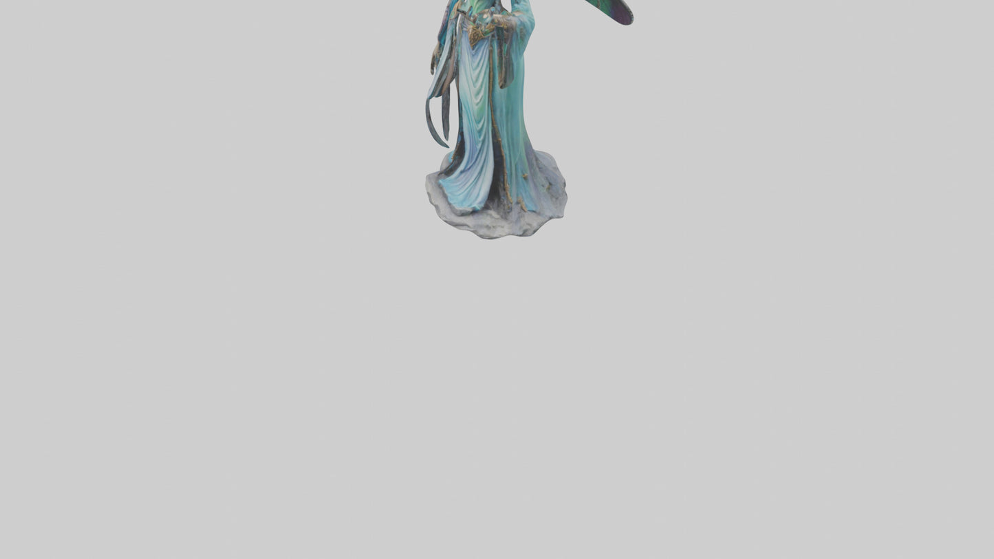 Dragonfly Sorceress statue model VR / AR / low-poly