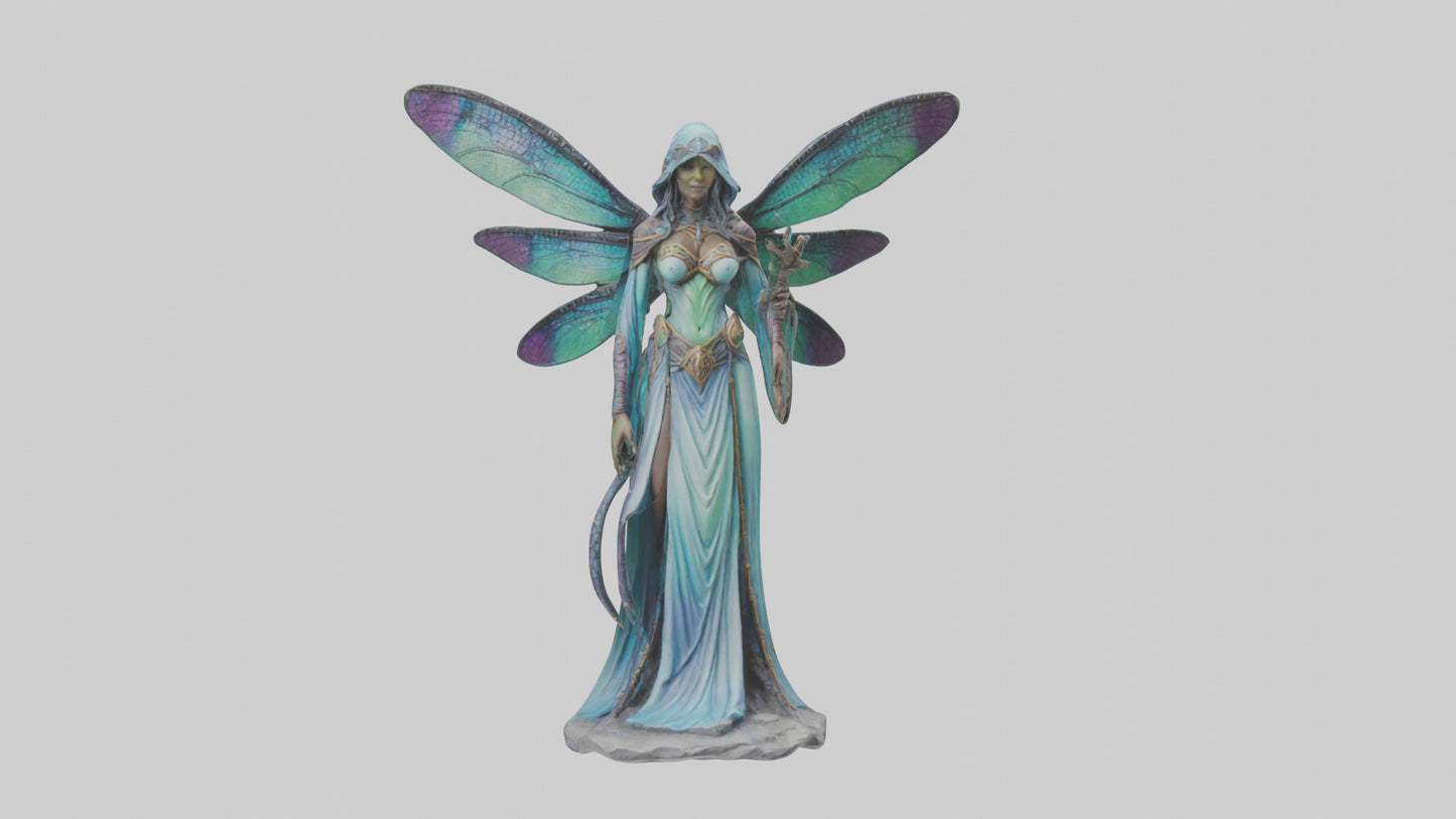 Dragonfly Sorceress statue model VR / AR / low-poly