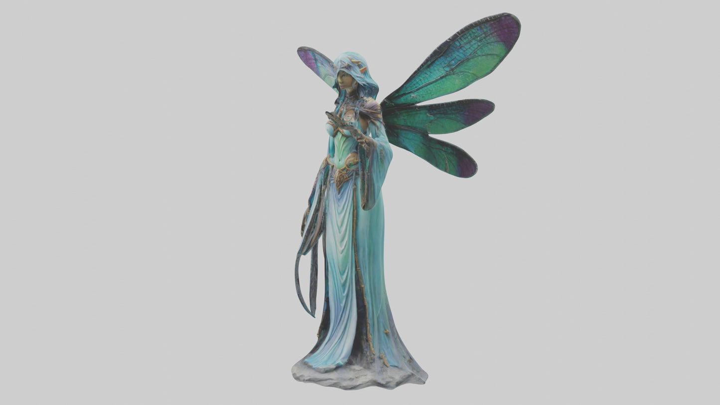 Dragonfly Sorceress statue model VR / AR / low-poly