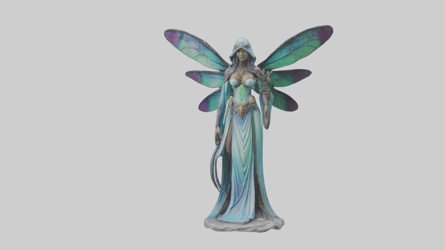 Dragonfly Sorceress statue model VR / AR / low-poly