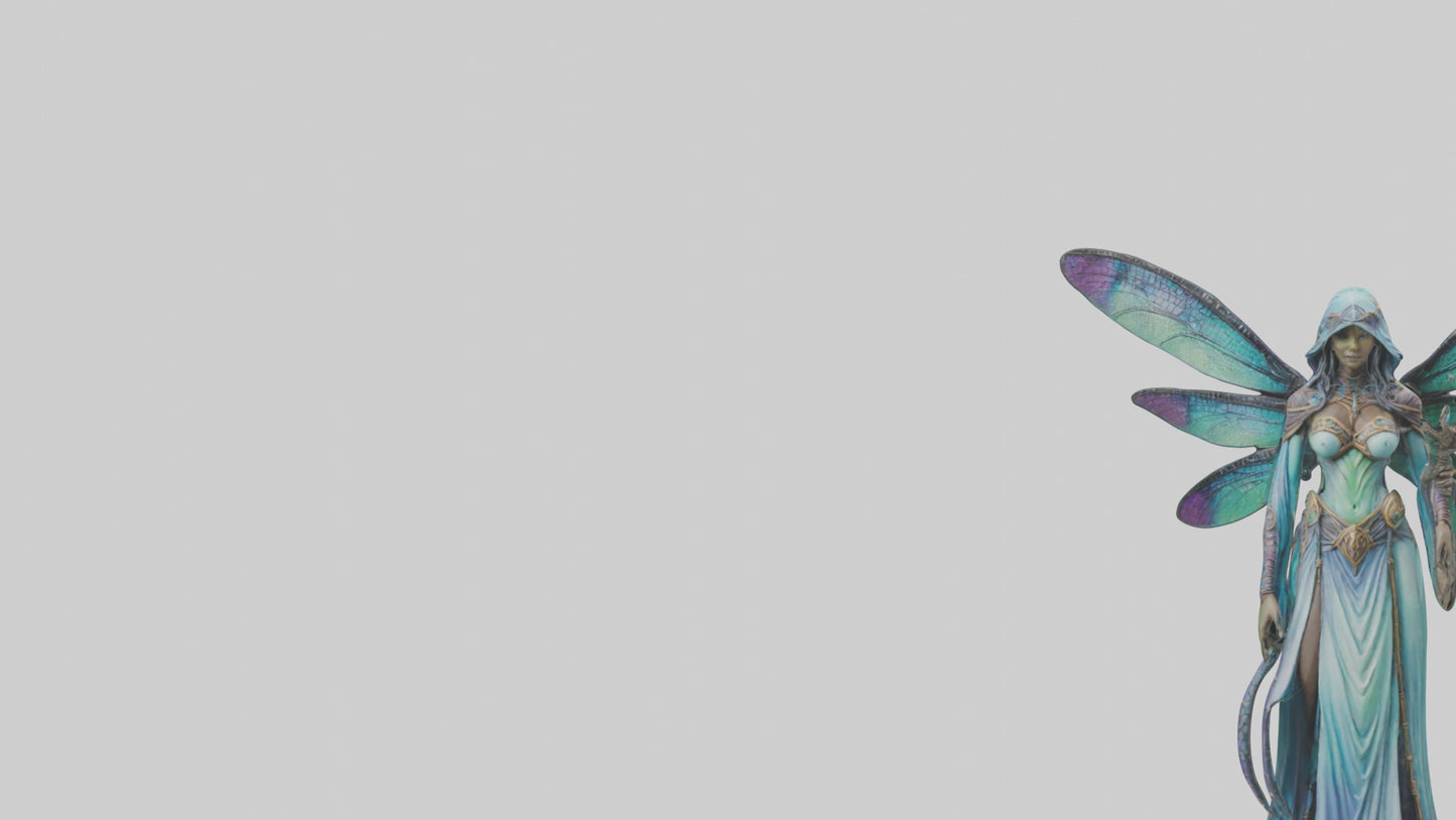 Dragonfly Sorceress statue model VR / AR / low-poly