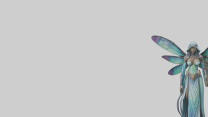 Dragonfly Sorceress statue model VR / AR / low-poly