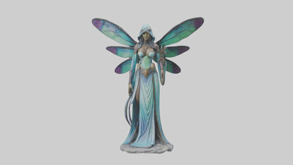 Dragonfly Sorceress statue model VR / AR / low-poly