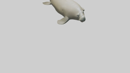 Dugong resting underwater model 3D model