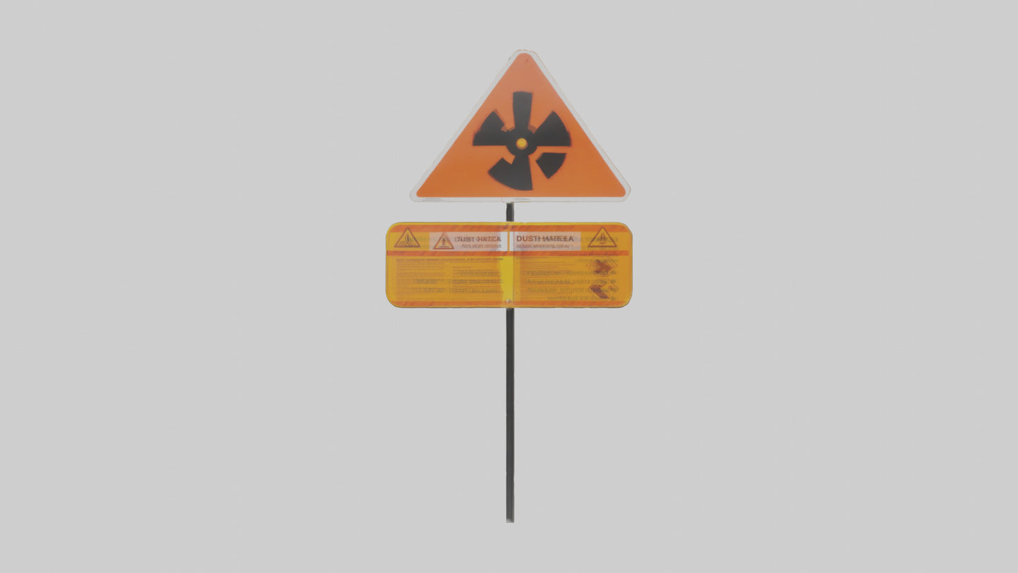 3D model Dust Hazard Area Warning Sign model VR / AR / low-poly