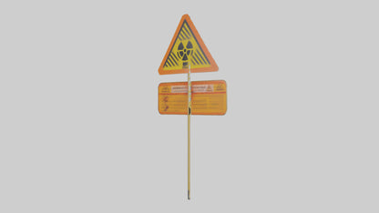 3D model Dust Hazard Area Warning Sign model VR / AR / low-poly