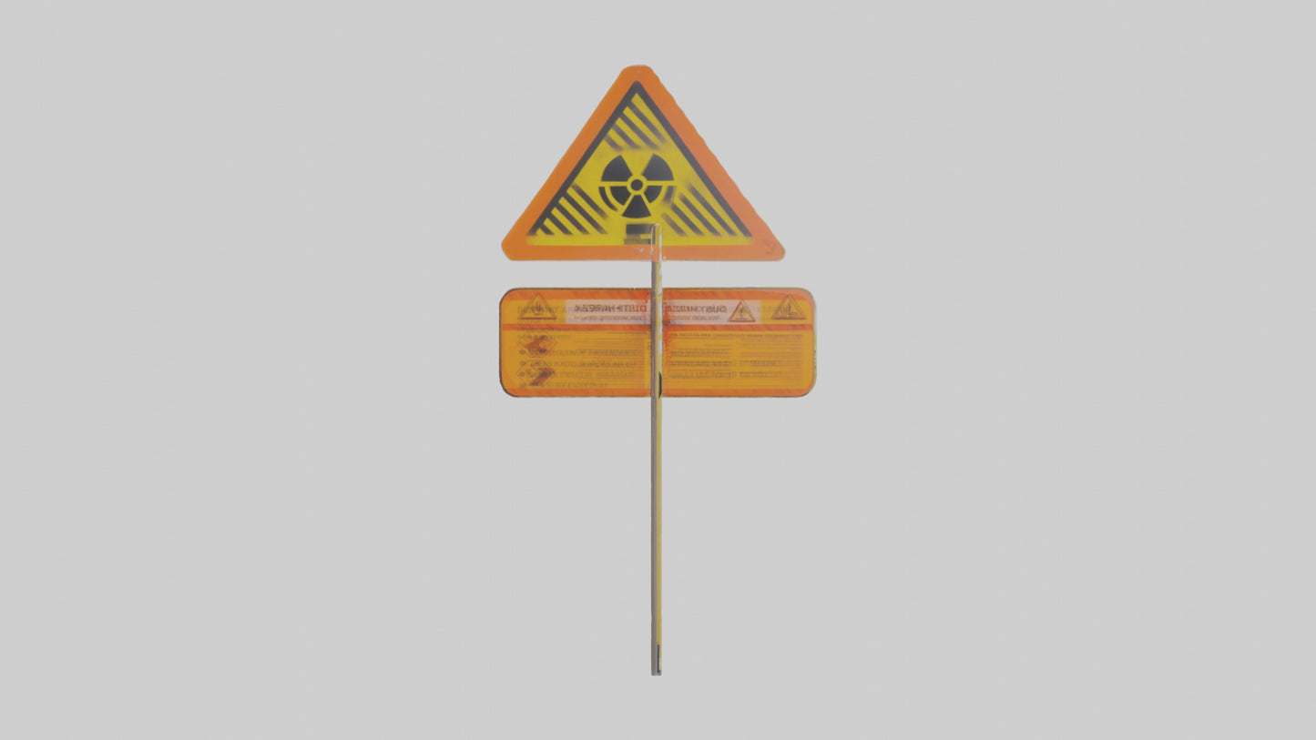 3D model Dust Hazard Area Warning Sign model VR / AR / low-poly