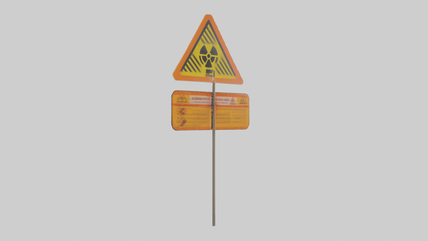 3D model Dust Hazard Area Warning Sign model VR / AR / low-poly