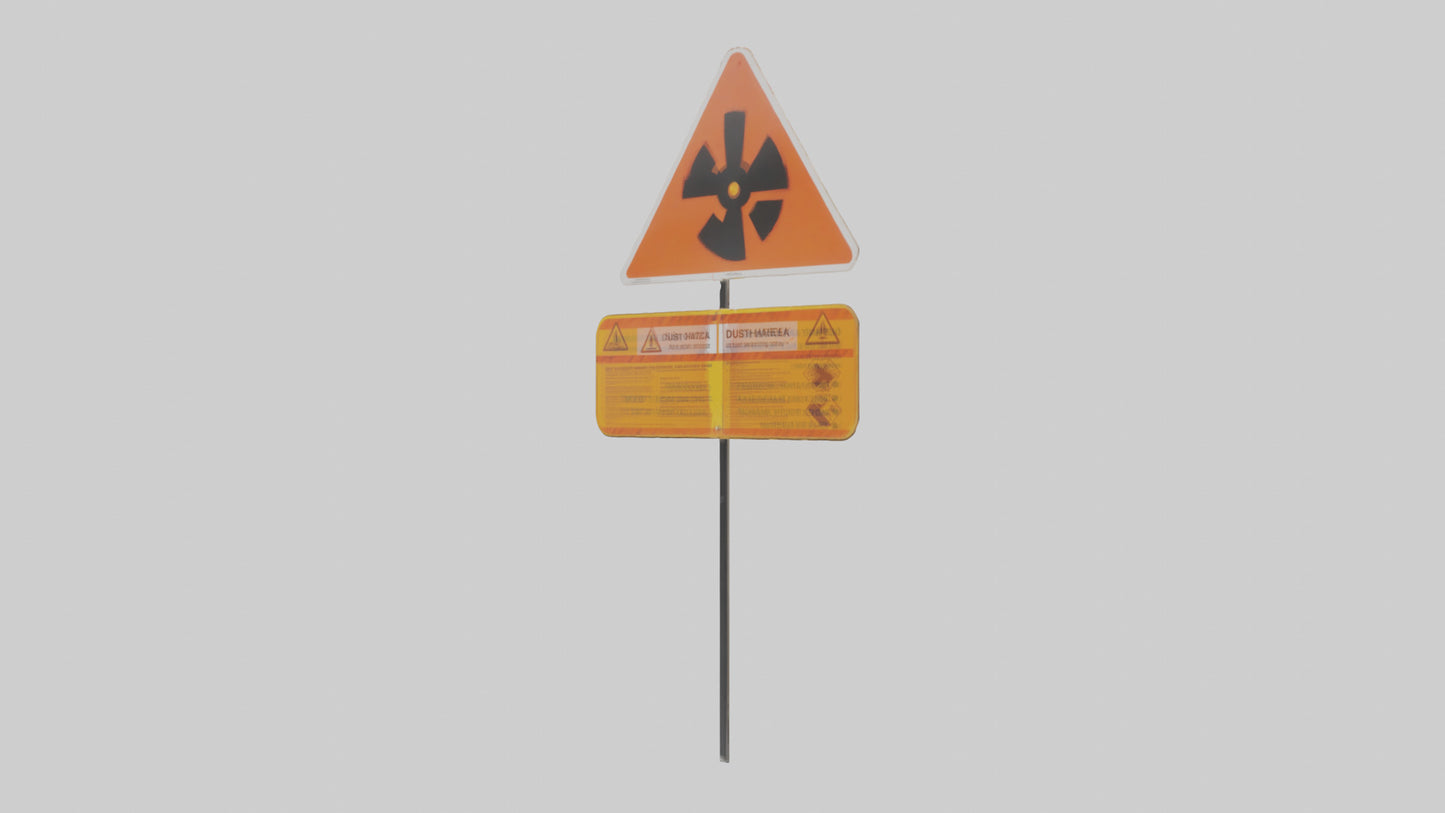 3D model Dust Hazard Area Warning Sign model VR / AR / low-poly