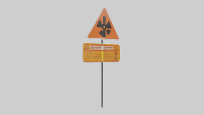 3D model Dust Hazard Area Warning Sign model VR / AR / low-poly