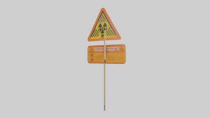 3D model Dust Hazard Area Warning Sign model VR / AR / low-poly