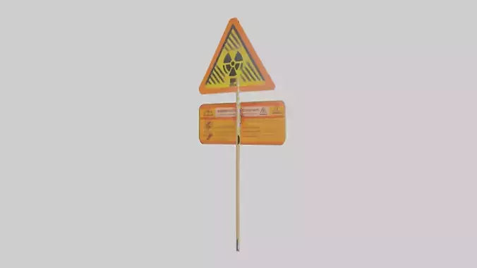 3D model Dust Hazard Area Warning Sign model VR / AR / low-poly