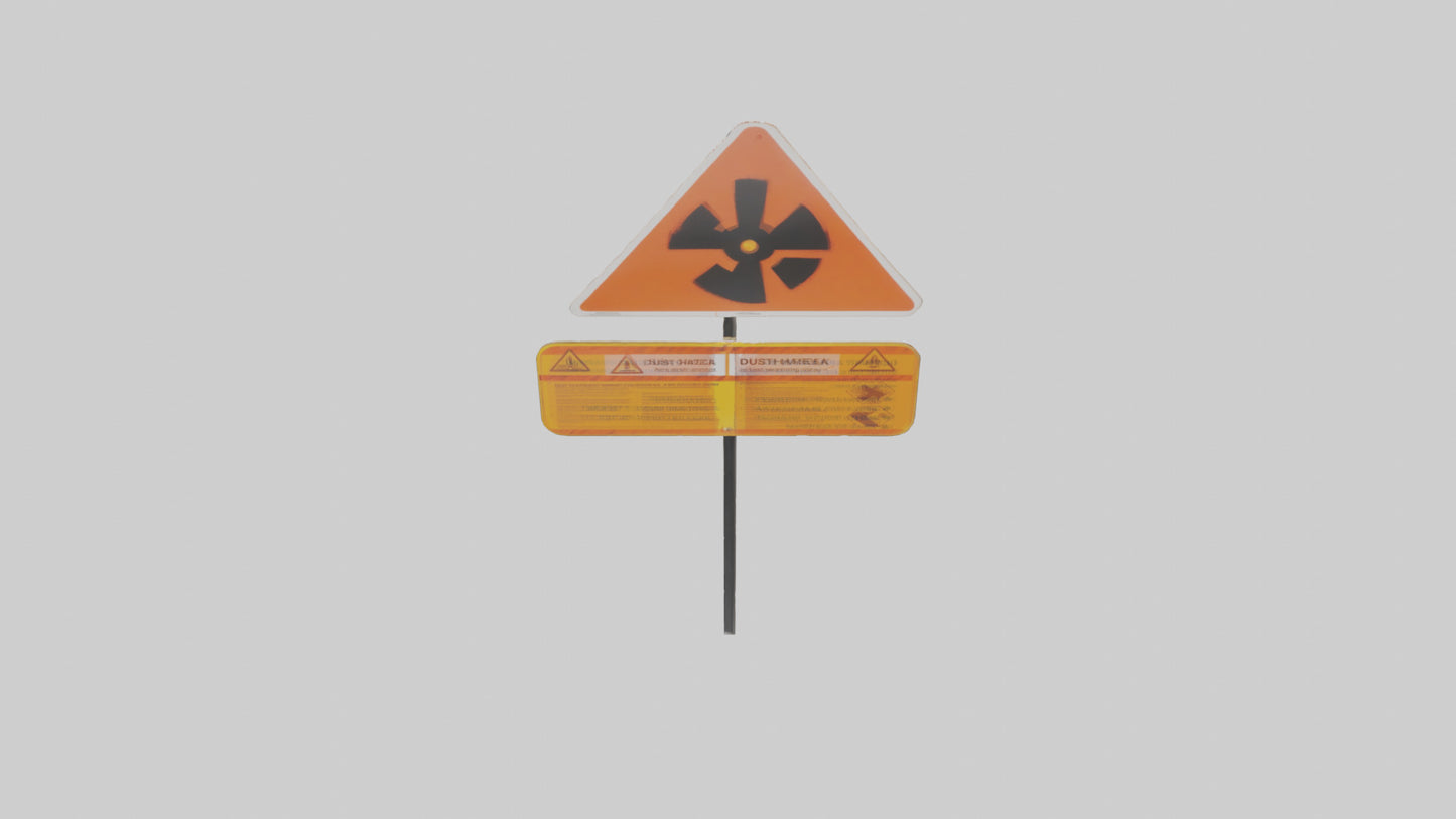 3D model Dust Hazard Area Warning Sign model VR / AR / low-poly