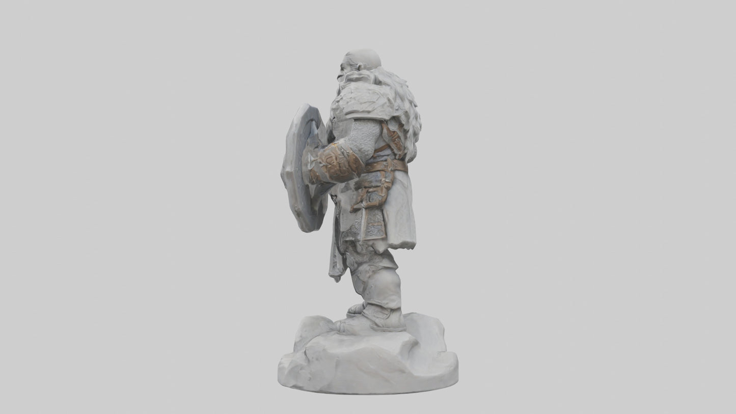 Dwarven Warrior statue model 3D model