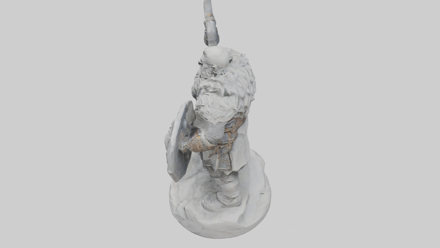 Dwarven Warrior statue model 3D model