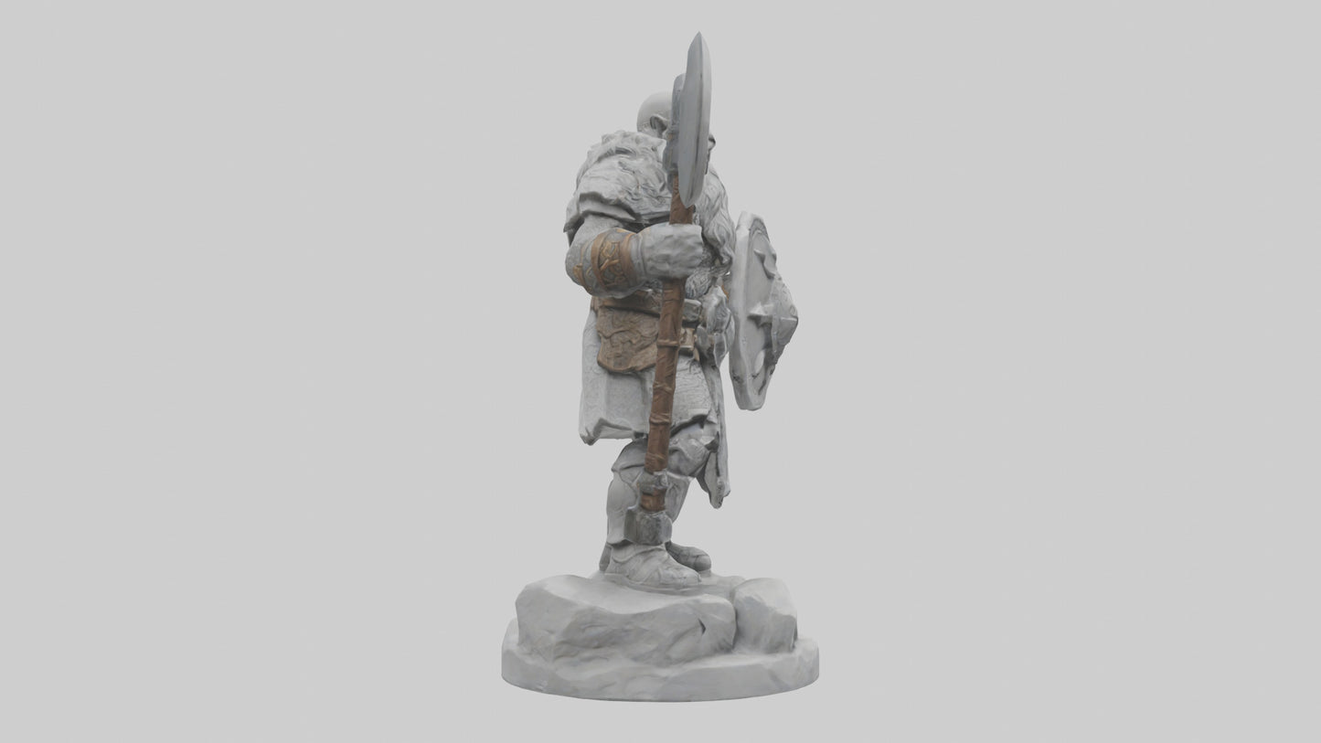 Dwarven Warrior statue model 3D model