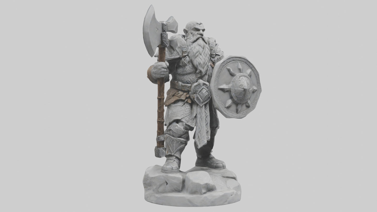 Dwarven Warrior statue model 3D model