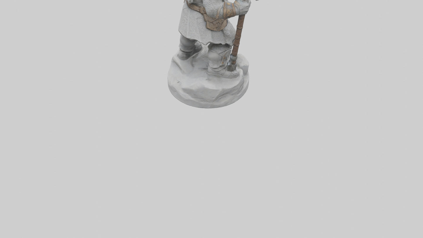 Dwarven Warrior statue model 3D model