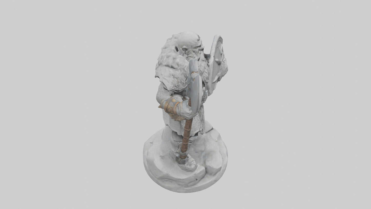 Dwarven Warrior statue model 3D model