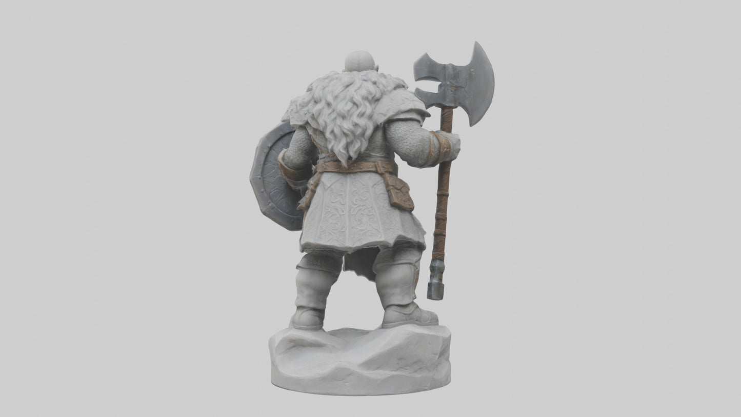Dwarven Warrior statue model 3D model