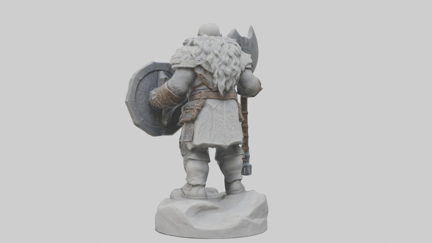 Dwarven Warrior statue model 3D model