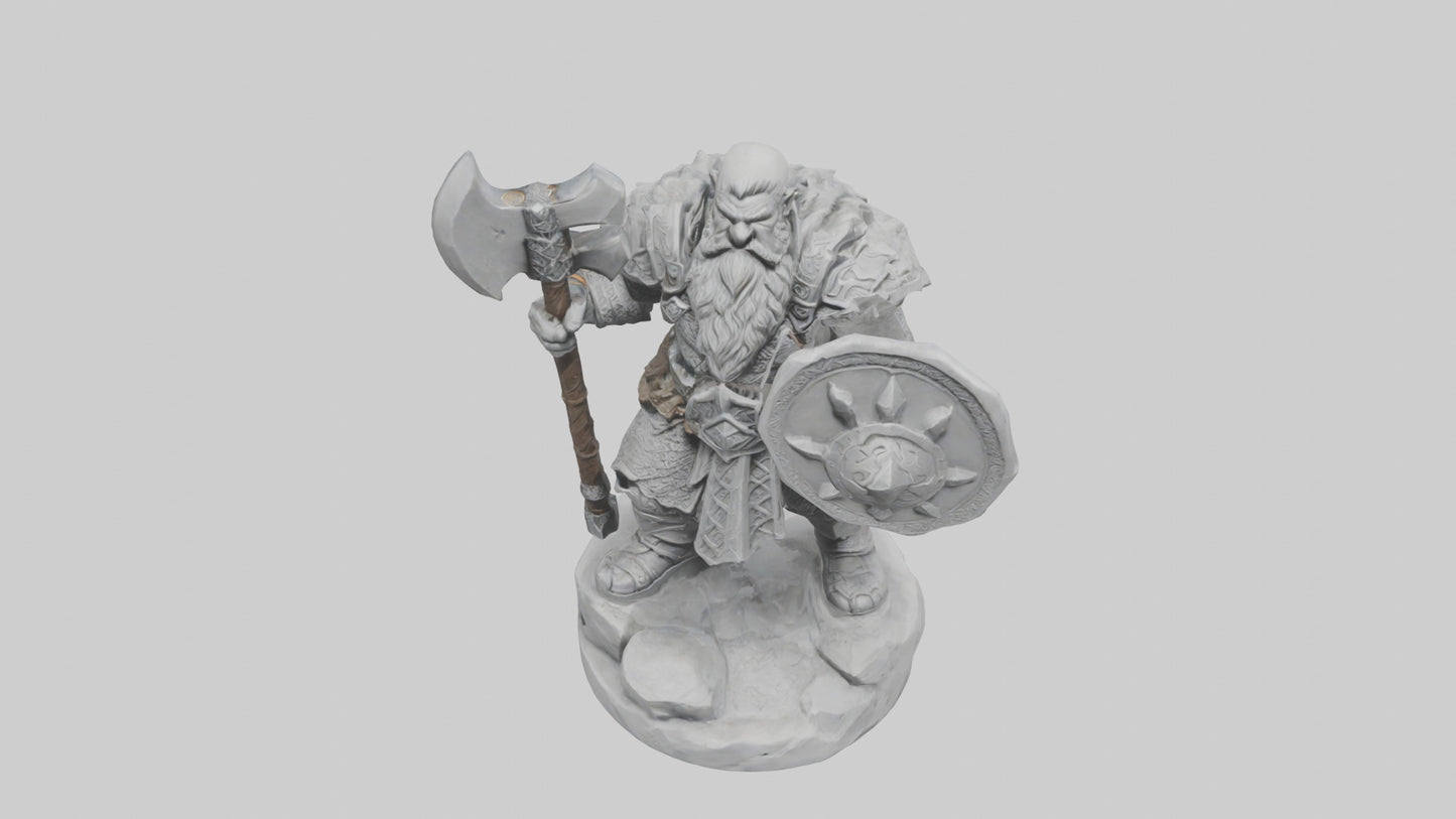 Dwarven Warrior statue model 3D model