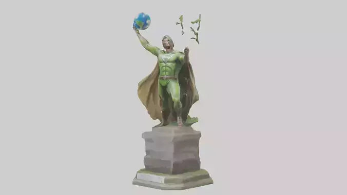 3D model Earth Awareness Hero Statue model VR / AR / low-poly
