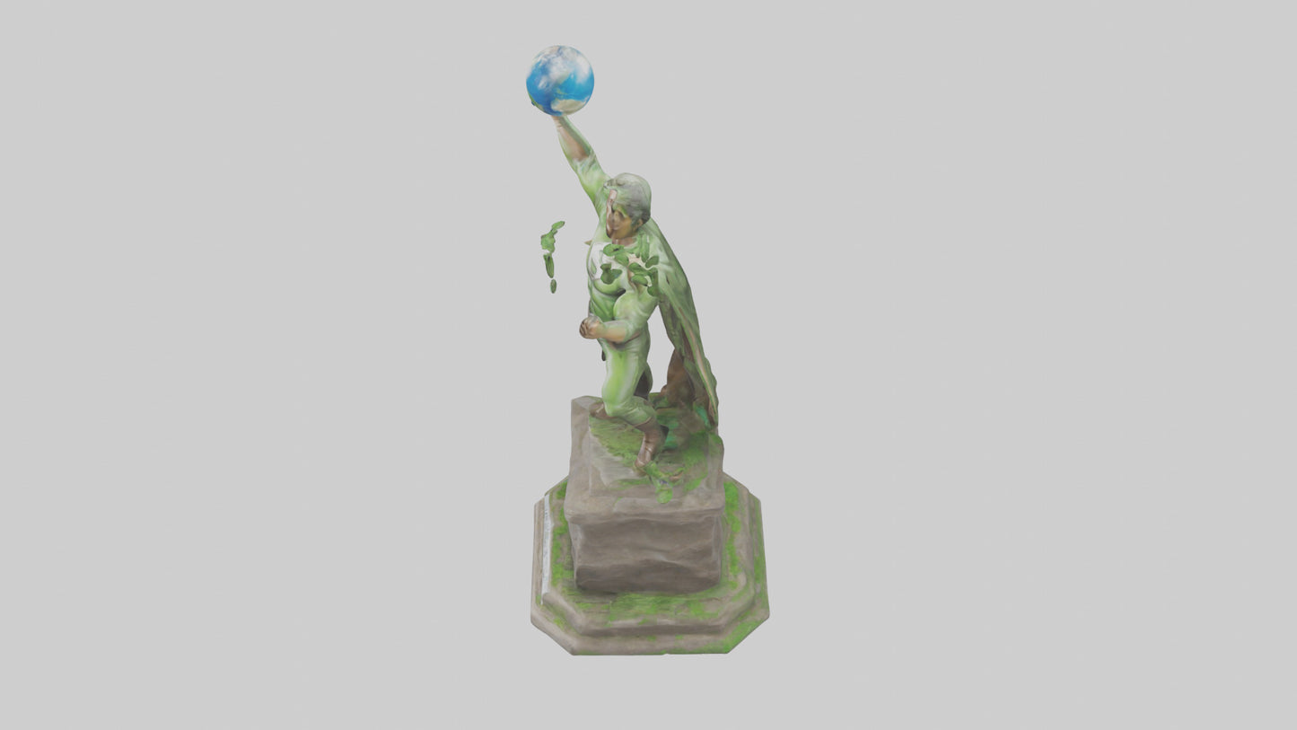 3D model Earth Awareness Hero Statue model VR / AR / low-poly
