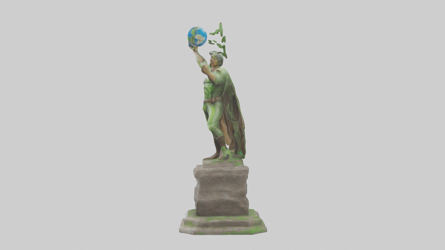3D model Earth Awareness Hero Statue model VR / AR / low-poly