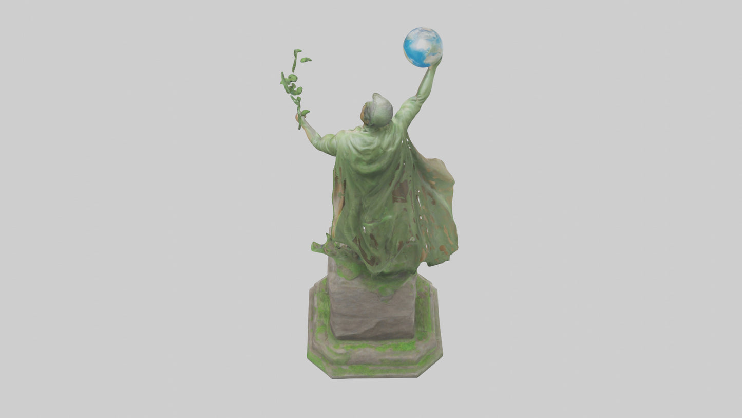 3D model Earth Awareness Hero Statue model VR / AR / low-poly