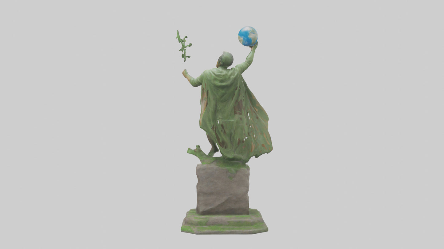 3D model Earth Awareness Hero Statue model VR / AR / low-poly