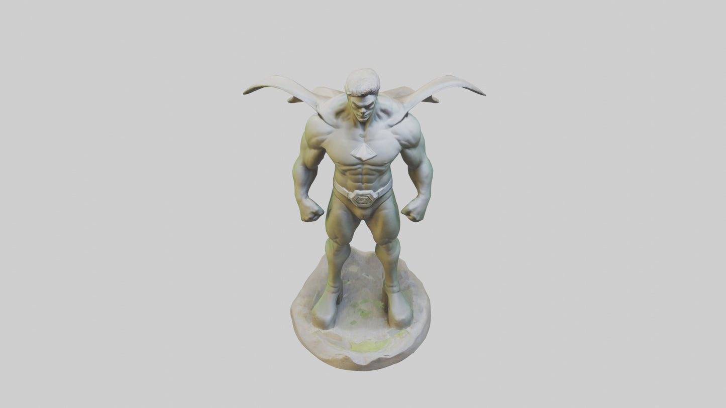 Earth Protection Hero Sculpture model VR / AR / low-poly