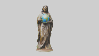 Earth Stewardship Statue model VR / AR / low-poly