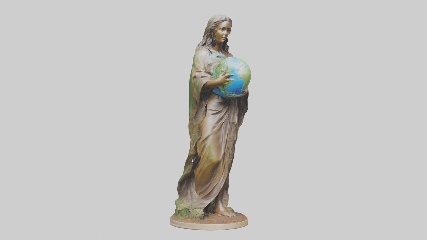 Earth Stewardship Statue model VR / AR / low-poly