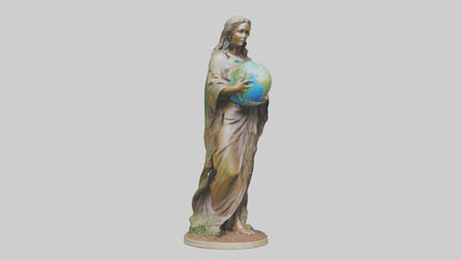 Earth Stewardship Statue model VR / AR / low-poly