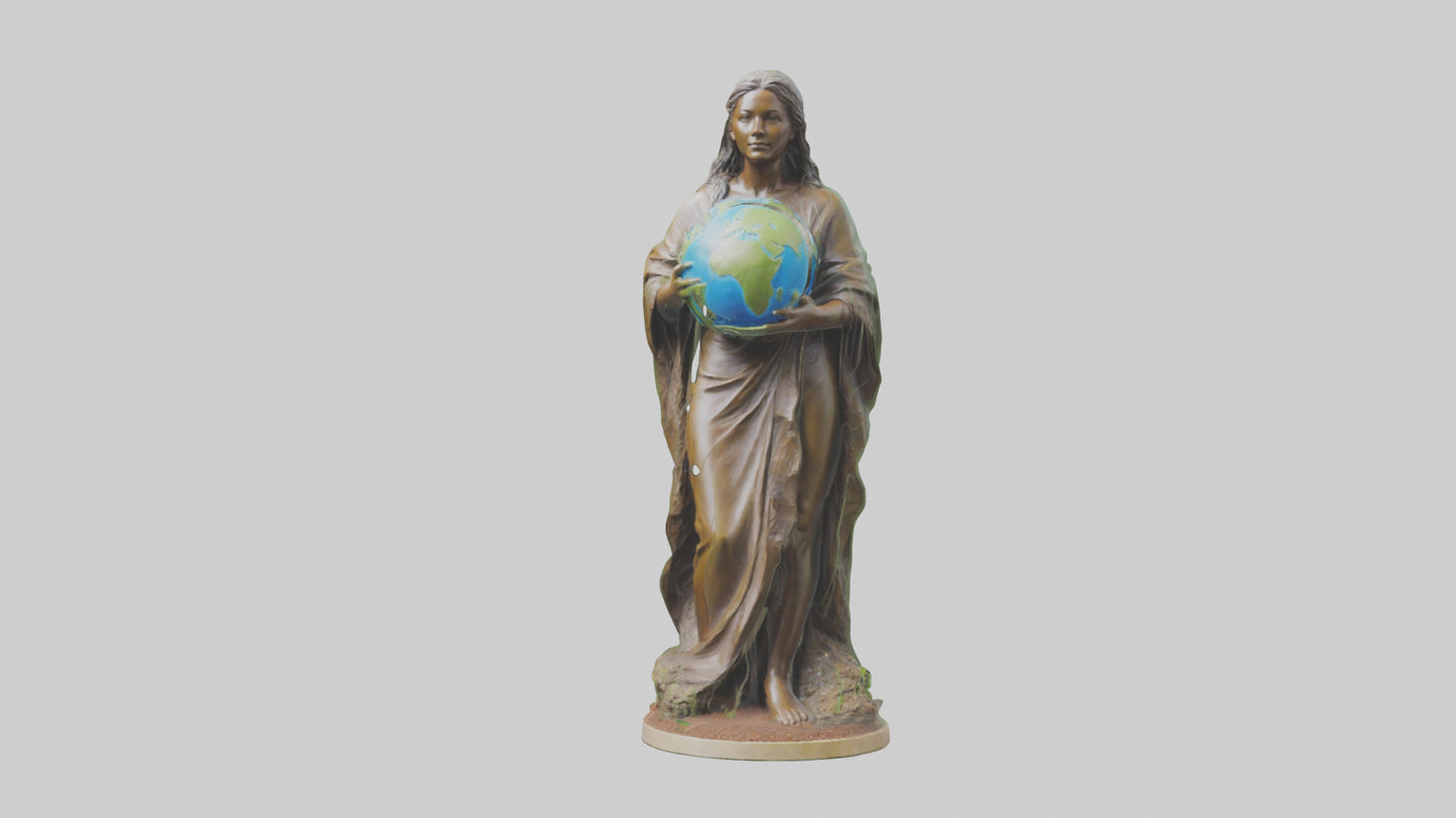 Earth Stewardship Statue model VR / AR / low-poly