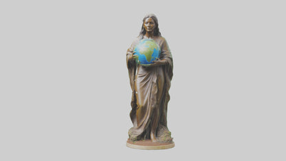 Earth Stewardship Statue model VR / AR / low-poly