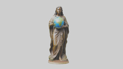 Earth Stewardship Statue model VR / AR / low-poly