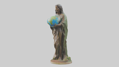 Earth Stewardship Statue model VR / AR / low-poly