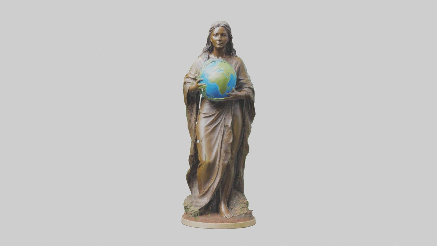Earth Stewardship Statue model VR / AR / low-poly