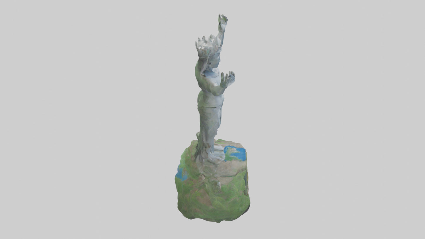 Earths Guardianship Statue model VR / AR / low-poly