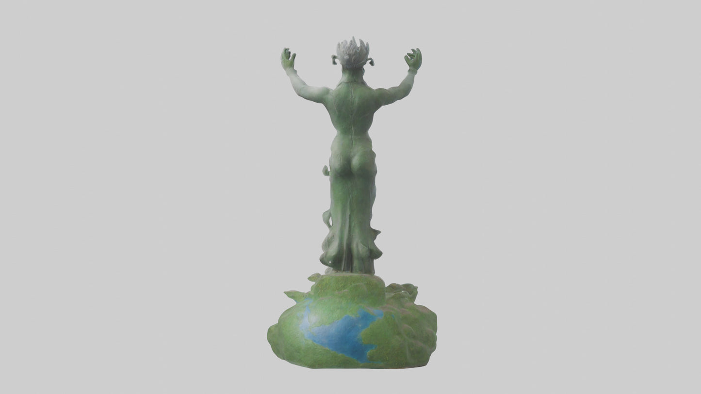 Earths Guardianship Statue model VR / AR / low-poly