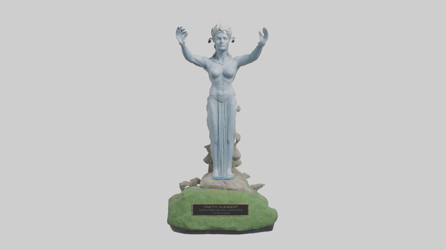 Earths Guardianship Statue model VR / AR / low-poly