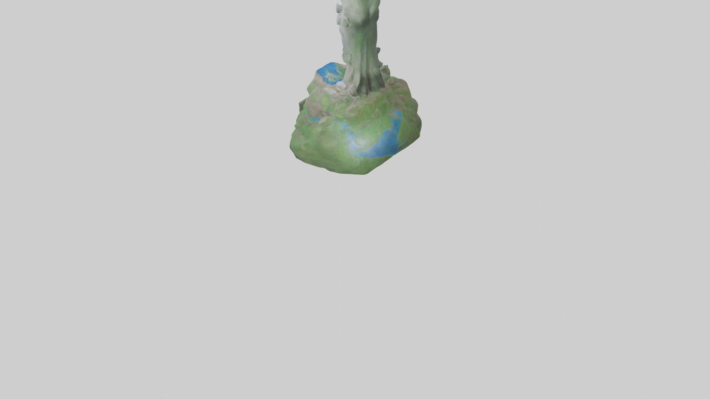 Earths Guardianship Statue model VR / AR / low-poly