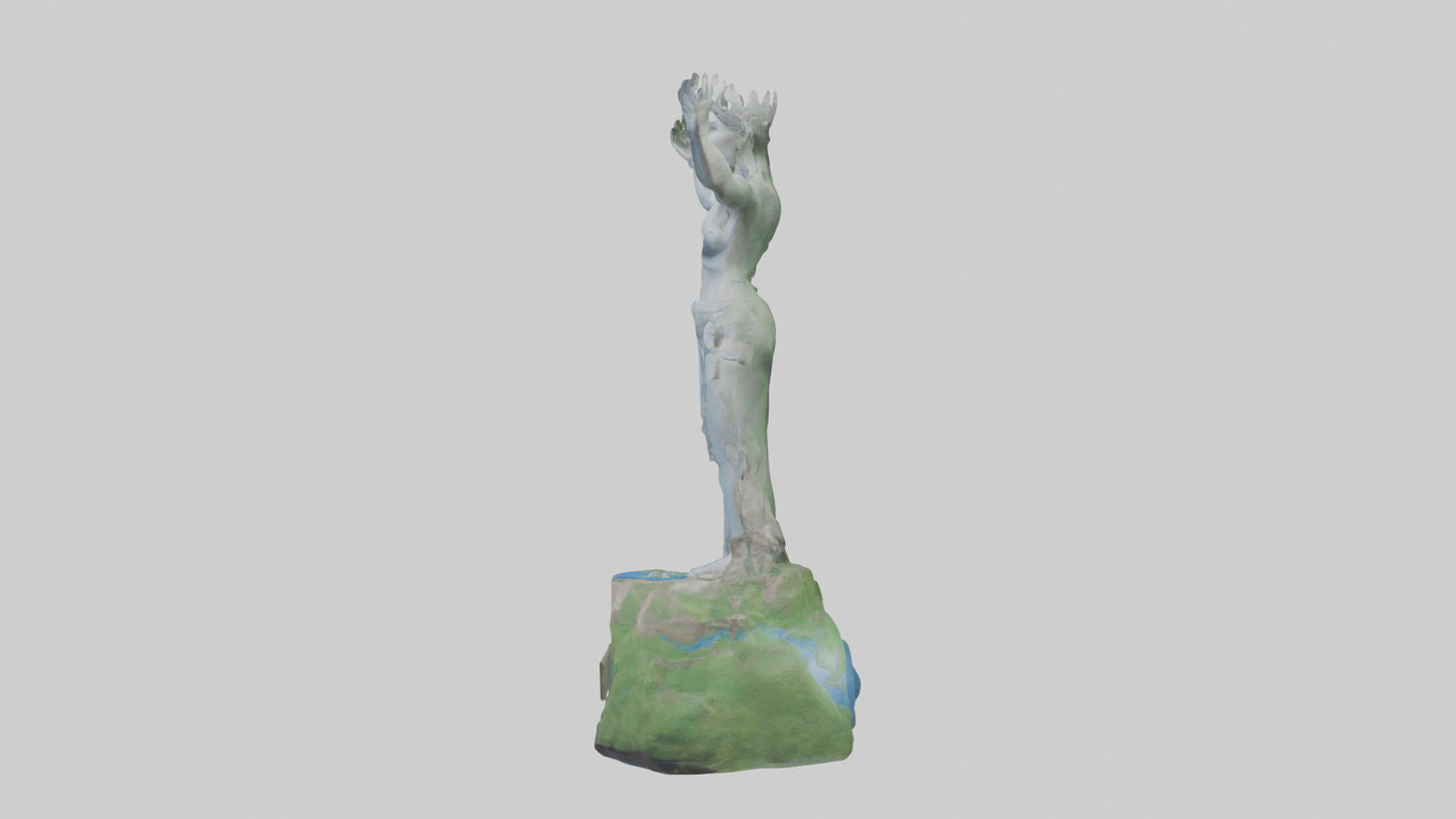 Earths Guardianship Statue model VR / AR / low-poly